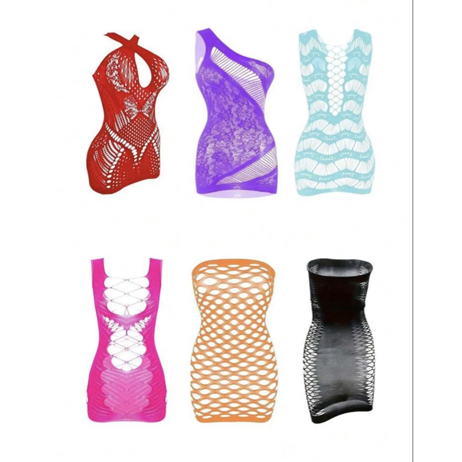 Linger Wear Fishnet & Mesh One Size Fits All Nighttime Top in Multiple Colors and Designs for Versatile Use