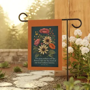 Floral Bible Verse Yard Flag, Christian Outdoor Banner