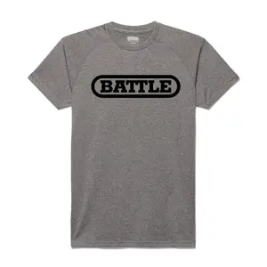 Battle Short Sleeve Performance BIG Logo T-Shirt - Athletic Fit, Crew Neck, Fitted Style, Moisture Management, UV Protection, 100% Polyester