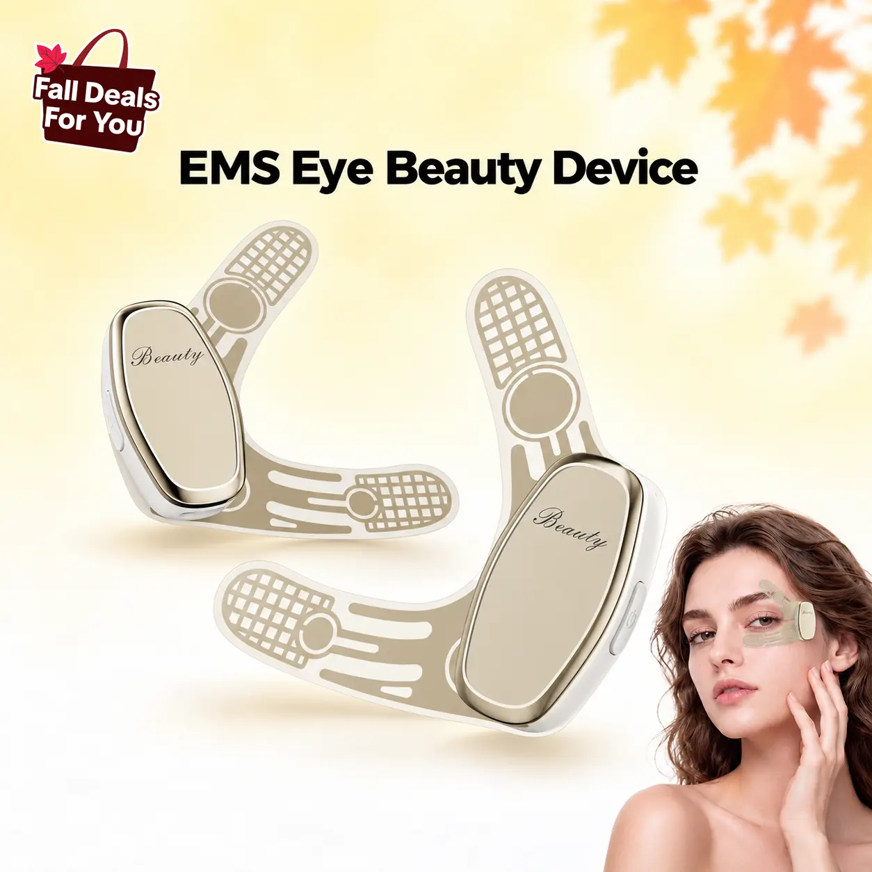 Portable Cordless Microcurrent EMS Lightweight Massage Device - One Size Flexible Conductive Pads, Compact Facial Care Tool for Eye Area Skincare, Self Treat Travel Use