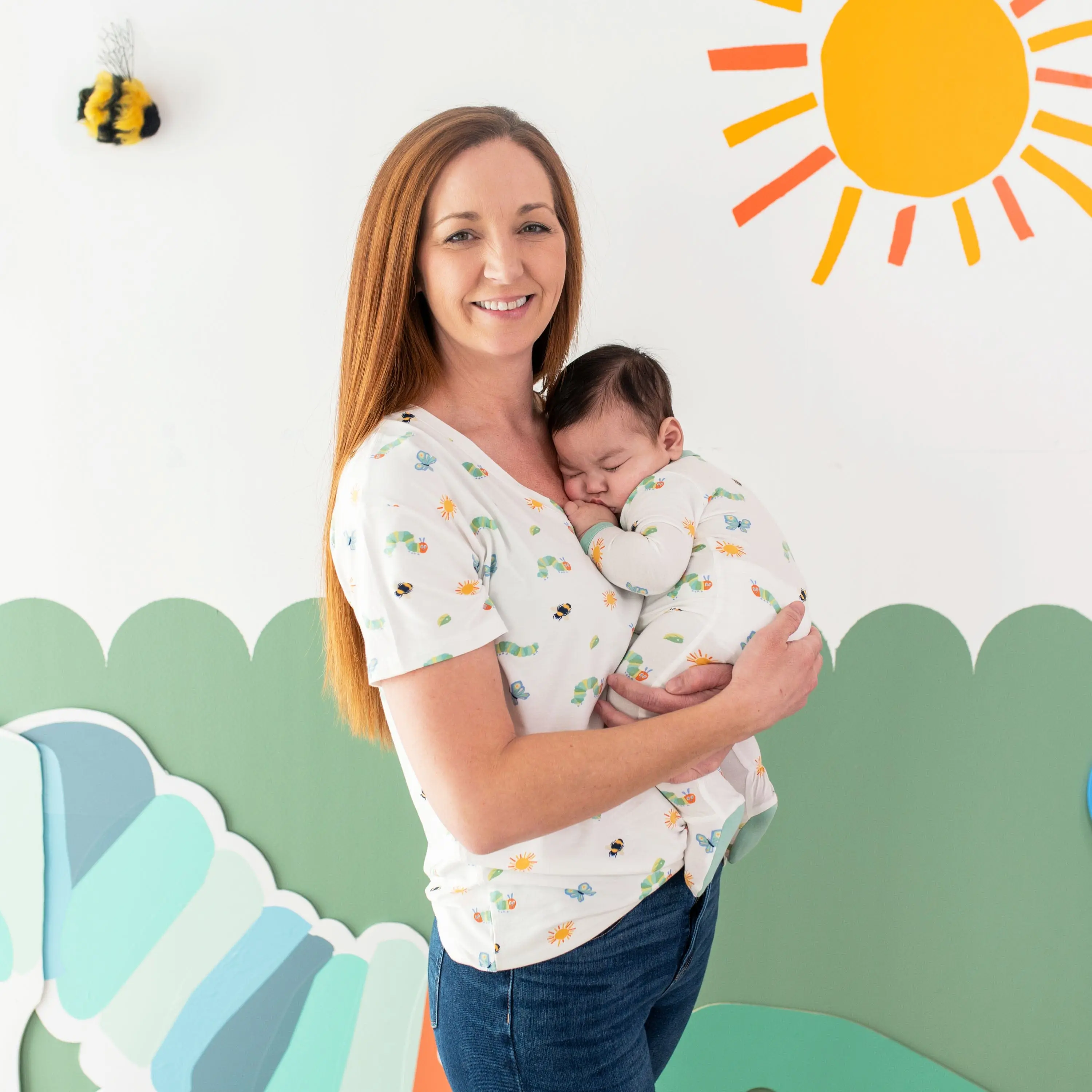 Women's Oversized V-Neck Tee in The Very Hungry Caterpillar™ and Friends