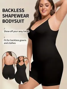 Women's Plus Size Shapewear Jumpsuit, Belly Control Butt Lifting Compression Comfortable Breathable Elegant One-Piece Suit for Daily