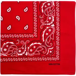 100% Cotton Bandana for Men & Women 22" x 22" Paisley Pattern Handkerchief Headband Scarf