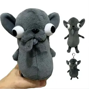 Stuffed Animals Chihuahua Plush Toy Puppy Pet Keychain Pendant Stuffed Chihuahua Doll Kawaii Black Color