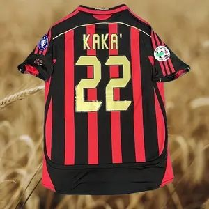06-07 Home Short Sleeve Red and Black Stripes #22 Kaka Jersey
