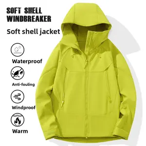 Fleece soft shell jacket custom armpit zipper breathable windproof waterproof warm mountaineering jacket custom LOGO