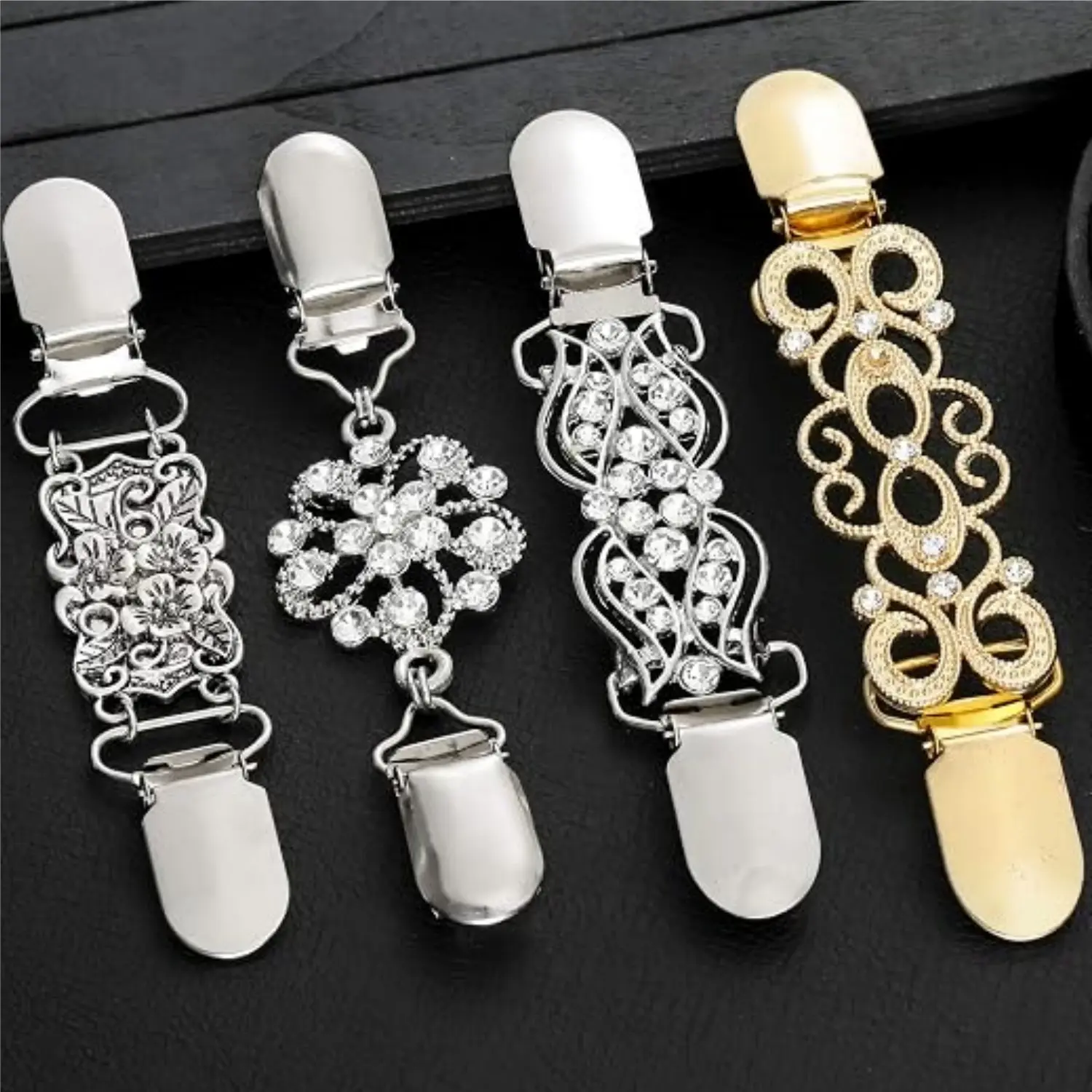 4Pcs Vintage Sweater Shawl Clips for Women | Retro Cardigan Collar, Dress Shirt Brooch Clips for Female Wearing Wedding Dating Working - Home Improvement.