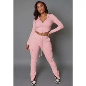 Classy Adore Street Boss 2-Piece Set — High Waist Cargo Pants & Jacket