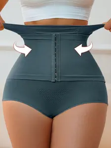 1 Count Woman High Waist Shaping Tummy Control Panties With Buckle Closure,Shaper Slimmer Shorts,Sheath Flat Belly Hip Butt Lifter Body Waist Cincher Thighs Control,Underwear,Lady's Shaper Bottoms,Double Compression Briefs,Classic Daily Wear
