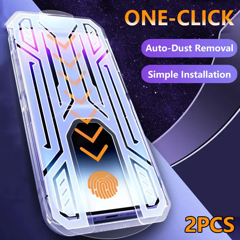 Tempered Glass Screen Protector with Install Kit Auto-Alignment Kit Compatible with iPhone 17 Pro Max/17 Air/16 Pro Max/15 Pro Max/14 Plus/13 Pro Max/12 Pro Max.Full Coverage, Anti-Fingerprints, Anti-Fall