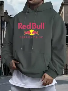 Bull Hoodie Sweatshirt Tee, Single-Sided Design, Perfect Gift, Casual Loose-Fitting, Random Print, Graphic Hoodies, Fall & Winter Wear