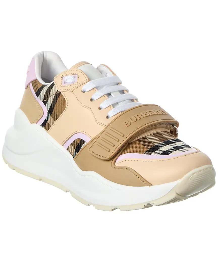 Burberry Check Canvas & Leather Sneaker