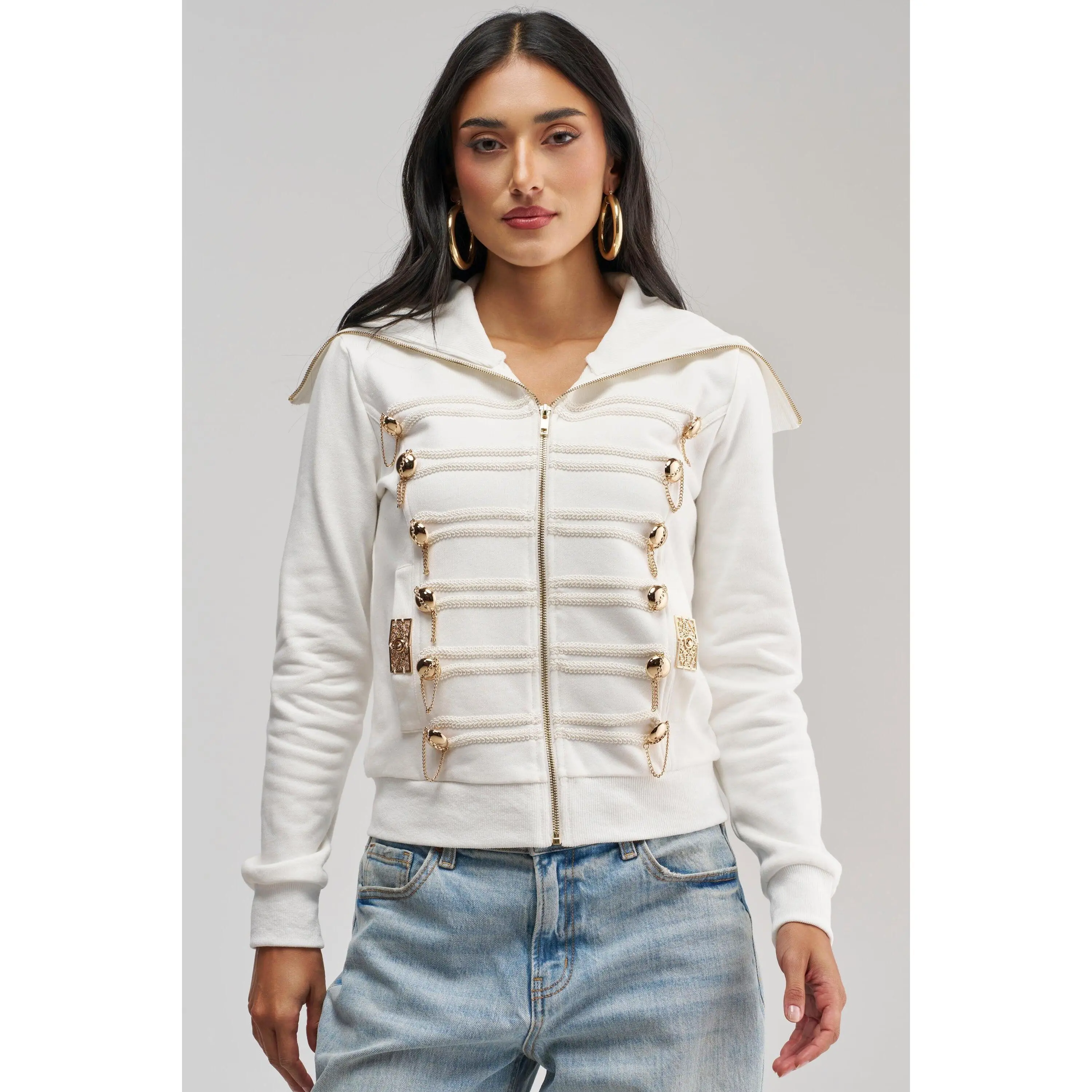 OUT OF YOUR LEAGUE EMBELLISHED SWEATSHIRT