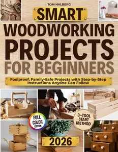 Smart Woodworking Projects for Beginners: Lots of Step-by-Step Home Projects with Foolproof Instructions to Master Skills Fast, Get Pro Results, Stay Safe, and Involve Kids Without Expensive Tools