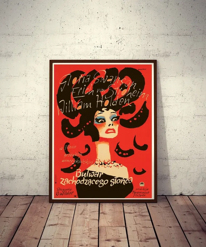 Sunset Boulevard Polish Movie Poster – Wilder, Swanson, Holden Limited Edition