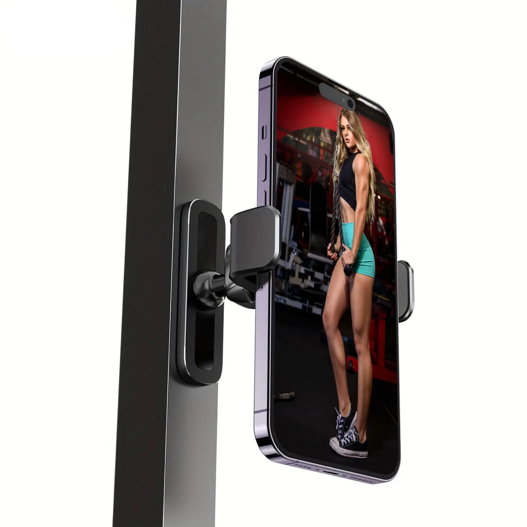 Magnetic Phone Holder, 360-Degree Adjustable Phone Holder with Alloy Base, Phone Accessories Compatible with 4.7-6.5 Inch Smartphones