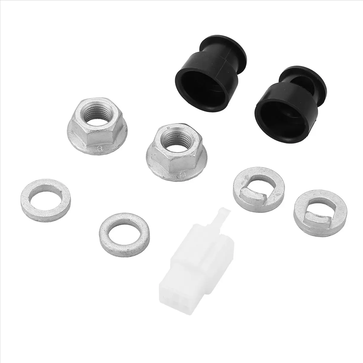M12 Front Mount Hub Fixing Biker Fasteners & Clips Set for E-Bike, 12mm Shaft Hub Motor Axle Front Lock Nut, Lock Washer, Spacer, Nut Cover, Motor Replacement