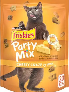 Cat Treats, Party Mix Cheezy Craze Crunch - 20 oz. Pouch