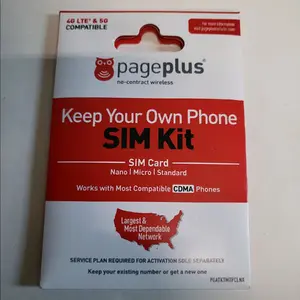 PagePlus Pre-Paid Sim Card Kit (Sim Card Only / No Service Plan) Nano / Micro
