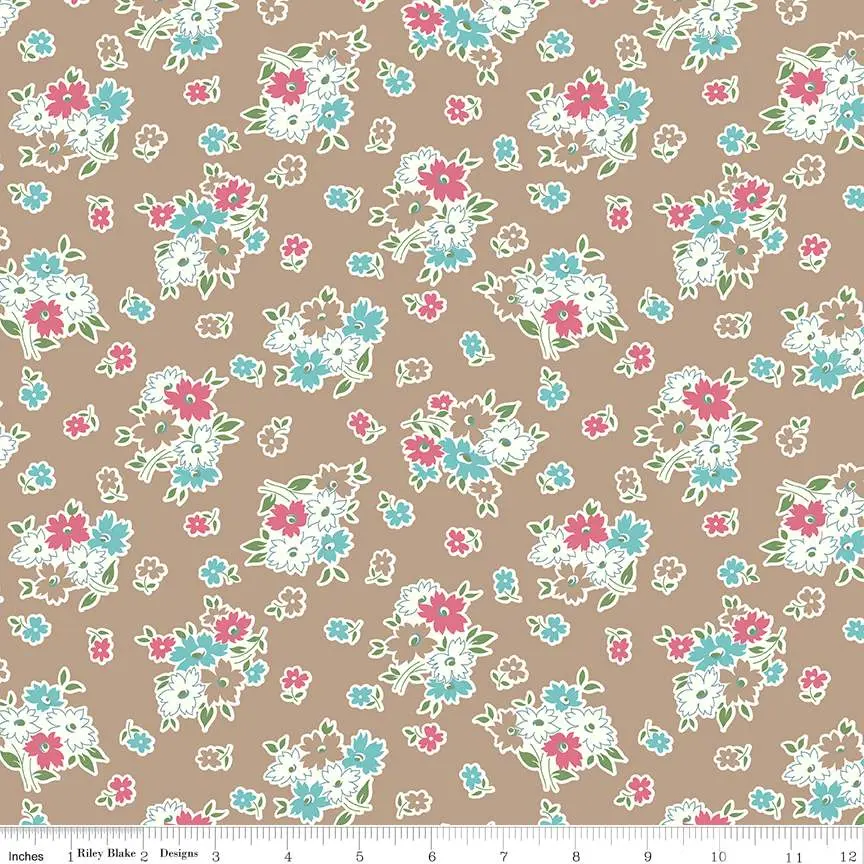 Fabric Riley Blake Tea Dye Nettie Bee Vintage by the Quarter Yard C13073-TEADYE