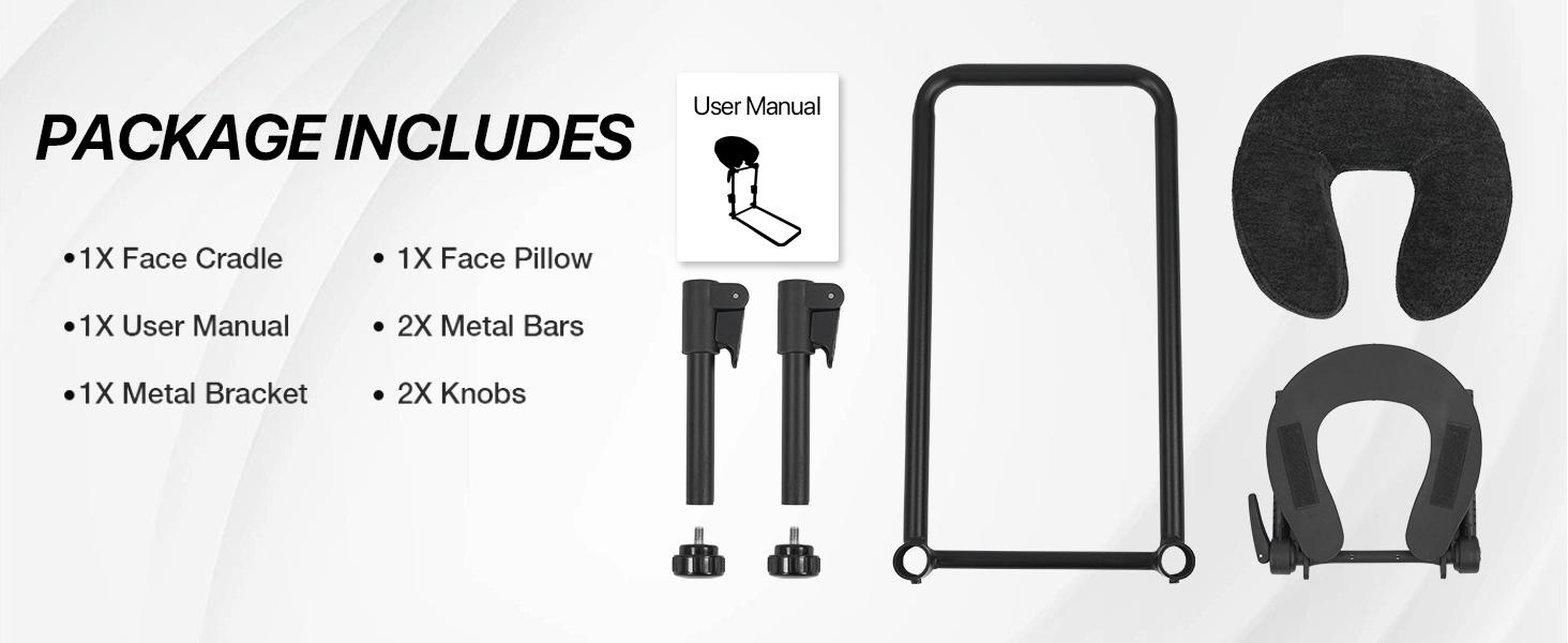 KCC Adjustable Massage Face Cradle for Bed, Home Massage Kit for Sleeping Mattress,Portable Massage headrest with Memory Foam Pillow,Head Rest Support-Eye Surgery Recovery