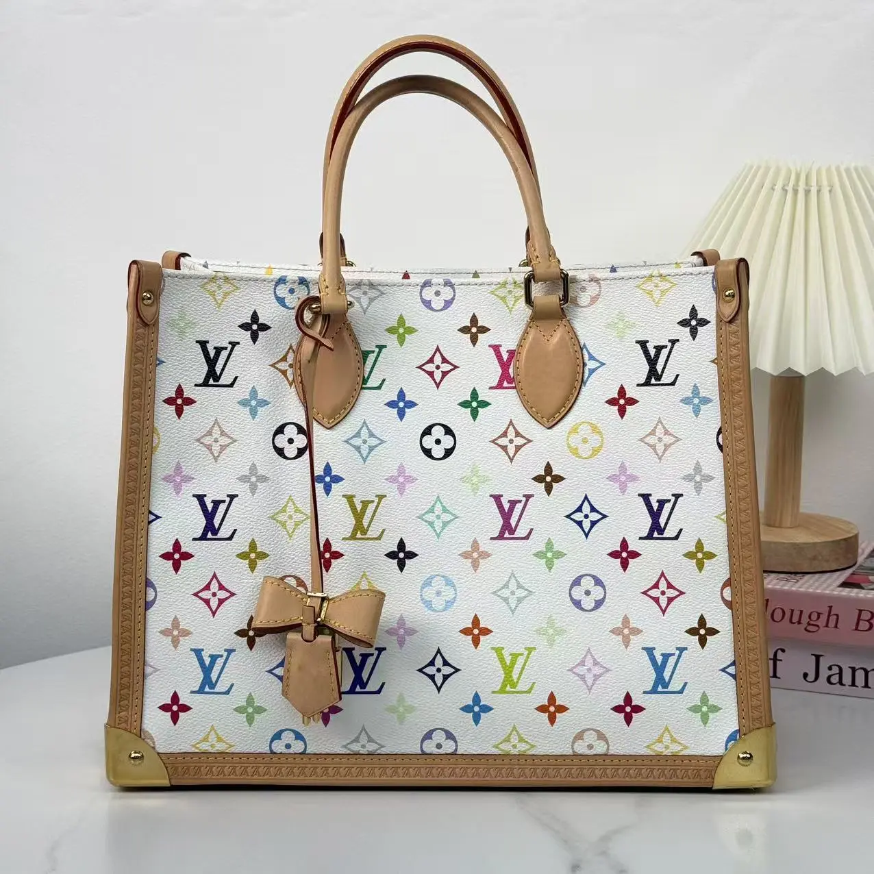 Pre-owned Louis Vuitton Monogram Multicolore Ursula Bag Blanc