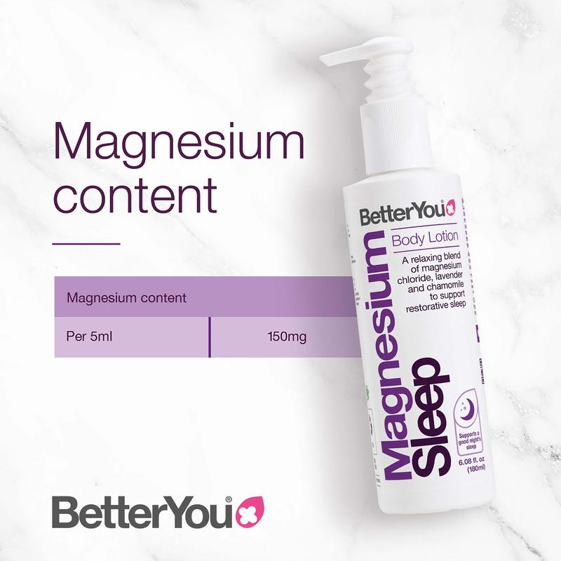 BetterYou Magnesium Sleep Body Lotion, Sore Muscle Relief - 6.08 oz