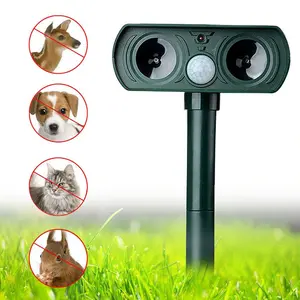 Solar Ultrasonic Animal Repeller for Cats Dogs Birds & Snakes - 2pcs Cross-Border Solar-Powered Repellent Device with Infrared Technology