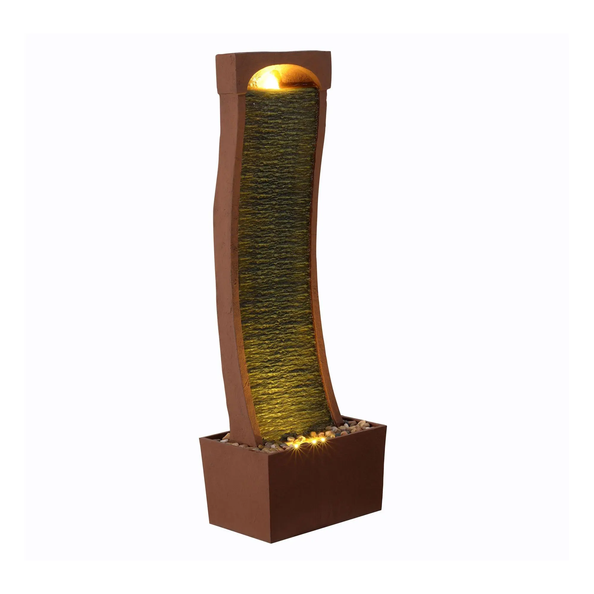 Teamson Home 38.5" Curved Waterfall Fountain with LED Teamson Home 38.5" Curved Waterfall Fountain with LED