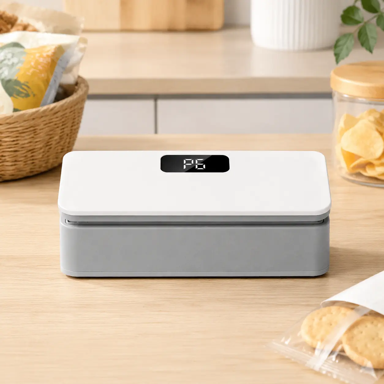 Rechargeable Mini Bag Sealer with LED Display – 2-in-1 Heat Sealer & Cutter for Snack Bags, Portable Food Storage Sealer