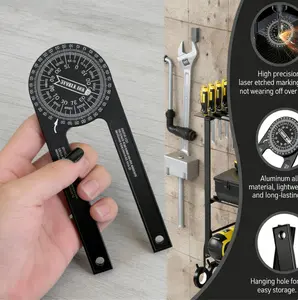 Precision Aluminum Miter Saw Protractor, Woodworking Square Protractor | 7-Inch Professional Miter Saw Protractor with Easy-to-Read Scales, Crown Molding Tool & Baseboard Building Trade