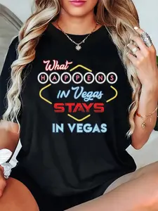 100% Cotton Unisex Cotton What Happens In Vegas Stays In Vegas Fun Family Vegas Trip T-Shirt