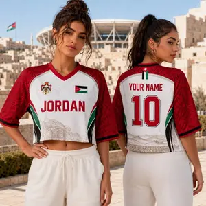 Custom Jordan Soccer Crop Top Jersey, Personalized Jordan Soccer Jersey Crop Tee, Festival Shirt, Football Fan, Custom Jordan Jersey Shirt
