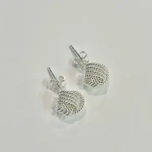 Sterling Silver 925 Love Knot Stud Earrings 9mm