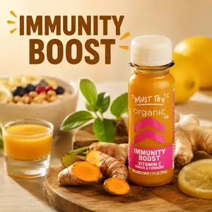 Citrus Ginger Turmeric Beverage Shot, Ready to Drink Botanical Blend, Convenient Single Serve Drink, 2oz Bottle