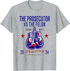 The Prosecutor Vs The Felon Democracy Kamala Trump VINTAGE TEE Unisex T-Shirt Hoodie Sweatshirt Tank Top