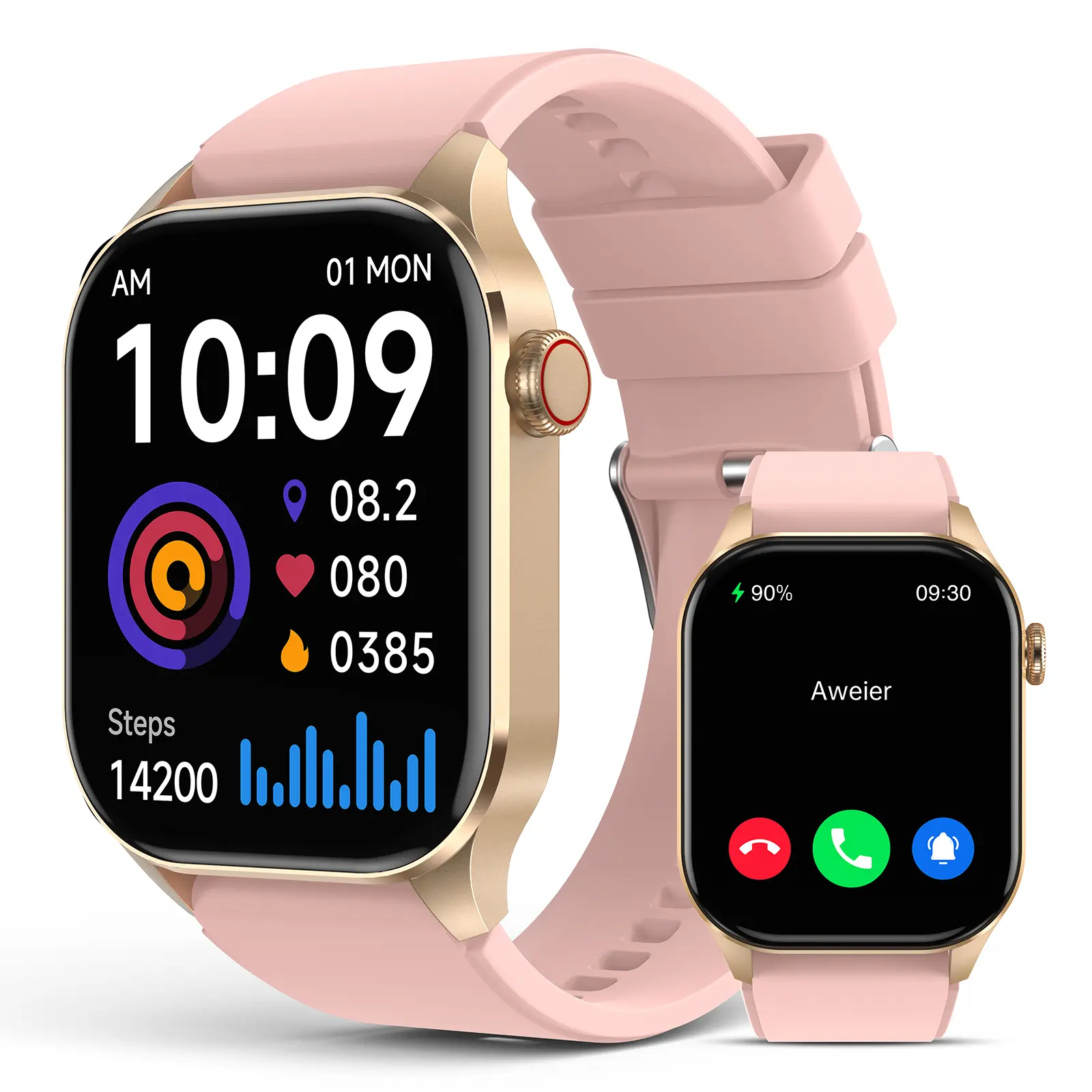 Smart Watch for Men - 2.04" Portable Bluetooth Smart Watches with Silicone Dual Straps, IP68 Waterproof, 136+ Sports Modes (Running Included), Heart Rate, Blood Oxygen, Sleep & Calorie Tracker, Compatible with Android & iPhone