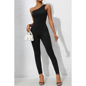 One Shoulder Sleeveless Jumpsuit