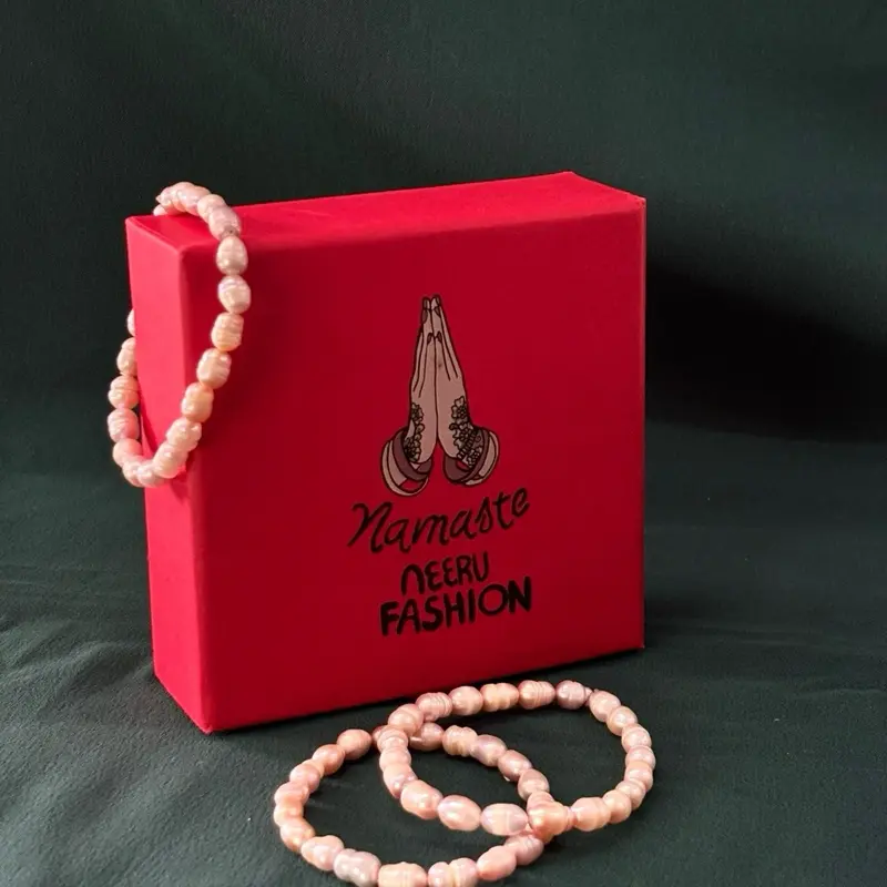 Namaste Neeru Fashion Simple Real Fresh Water Pearl Bracelet Handmade Elegant Jewelry Gift