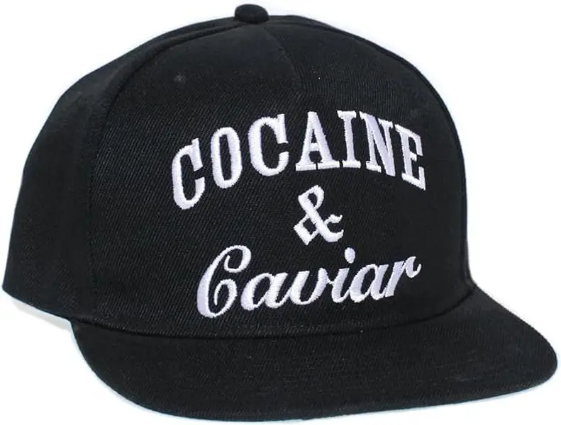 Cocaine & Caviar Embroidered Unisex-Adult Hat -One-Size Black/Black