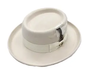 Mens Ivory Gambler Hat by Bruno Capelo Wedding Church Hat 100% Wool GAM-103