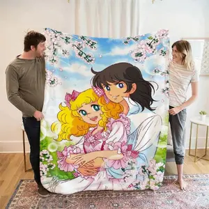 Candy Candy Anime Blanket – Soft, Cozy Polyester Throw with Whimsical Floral Design, Applies to Super soft  decorative sofa/sofa/bedroom It is an excellent gift for children, family and friends