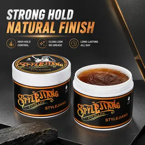 4oz Strong Hold Hair Pomade Water Soluble Styling Wax for Thick Curly & Stubborn Hair