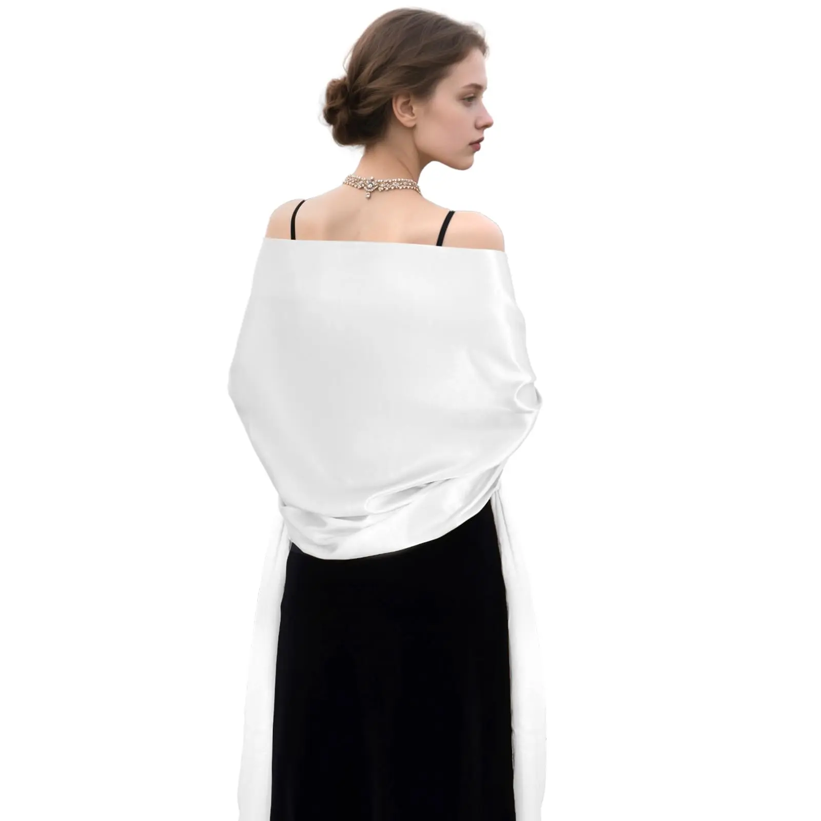 Women's Pashmina Shawls And Wraps For Evening Dresses Satin Shawl Bridal Scarve Women Wedding Bridesmaid Scarf