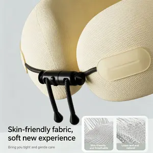 Cloud Travel Neck Pillow Capsule, 3-Zone Ergonomic Memory Foam Pillow, Soft Cooling Breathable Fabric, 360° Neck Support, Portable Silicone Storage Travel Pillow