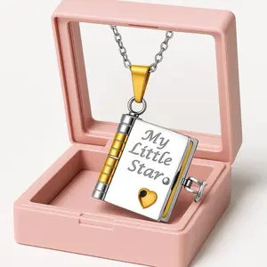 My Little Star Book Necklace for Daughter or Son with Gift Box Perfect Birthday Graduation Present Heartfelt Family Love Keepsake Special Occasion Jewelry Gift Celebration Necklace for Kids