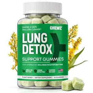 CHEWZ Respiratory & Breathing Wellness Gummies — L-Theanine + Vitamin E + Mullein Blend, Vegan Green Apple, 30 Count