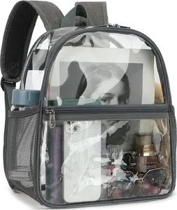 Clear Backpack Stadium Approved 12x6x12 - Kids & Small Adult Transparent Backpack for School, Work, Sports, Concerts - Clear Bag