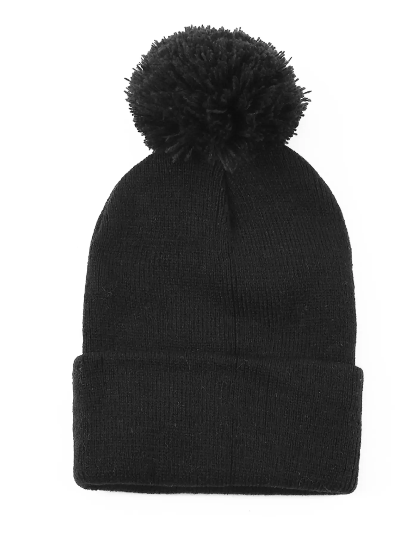 Warm Winter Beanie Hat for Running and Walking, Pom Pom Style, Medium Elastic Knit Fabric, Sporty Fitted Design, Fall & Winter, Outdoor Hat, Knitted Cap