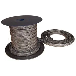 1200 - Graphitized Expanded PTFE Graphite Braided Compression Packing for Pump Gland or Valve Stem or Mechanical Seal, Size 3/8", Length: 8 Feet